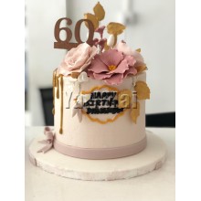 Pink Cake With Flowers